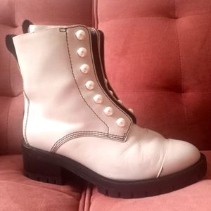 3.1 Phillip Lim Grey Hayett Faux Pearl-embellished Leather Ankle Boots
